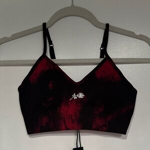 Civil Regime NWT Forever Rose Sports Bra Lava Wash Red Black Small